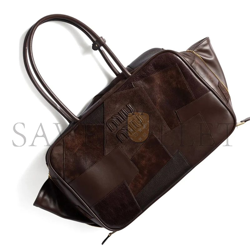 MIU MIU LEATHER PATCHWORK BEAU BAG 5BB117 (34*23*10cm)